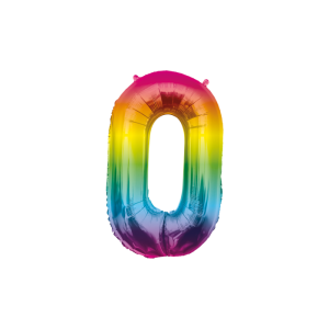 Foliopallo numero 0 sateenkaaren väreissä, 86 cm