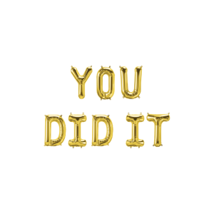 Kullanvärinen "You did it" foliopallobanneri