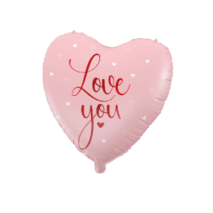 Foliopallo "Love you" vaaleanpunainen 60 cm