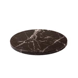 Pyöreä kakkualusta 25 cm – musta marmori kuvio – 1,2 cm paksu