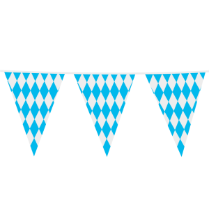 Iso lippuviiri Octoberfest sini-valkoruudullinen 30 x 45 cm, 10 m