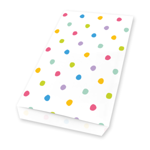 Paperinen kaverilahjapussi, värikkäät pilkut, 6 kpl