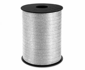 Ilmapallonauha/lahjanauha hopea glitter 5 mm, 458 metriä
