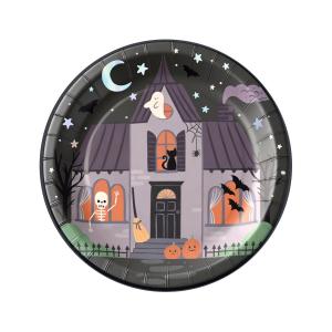 Pahvilautaset Halloween Spooky Friends 18 cm, 6 kpl