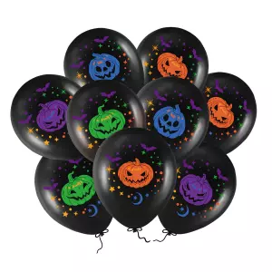 Halloween aiheiset ilmapallot kurpitsoilla, 9 kpl