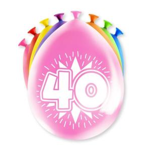 Ilmapallot "40" värimix, 8 kpl