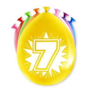 Ilmapallot "7" värimix, 8 kpl