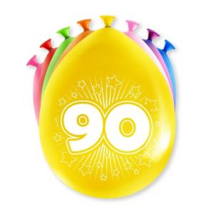 Ilmapallot "90" värimix, 8 kpl