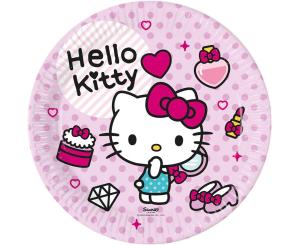 Hello Kitty suuri pahvilautanen 23 cm, 8 kpl
