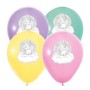 Ilmapallo yksisarvinen pastellinen värimix, 8 kpl