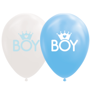 Ilmapallot vaaleansininen ja valkoinen "BOY" 8kpl