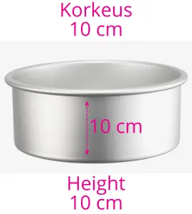 Alumiininen kakkuvuoka, korkeus 10 cm