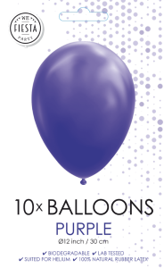 Ilmapallo violetti 30 cm, 10 kpl