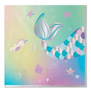 Lautasliinat Merenneito – 33 x 33 cm, 20 kpl