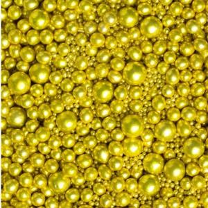 Metallinhohtoiset kultaiset sokerihelmet 75 g – Gluteeniton