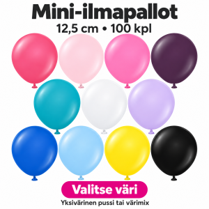 Mini-ilmapallot 12,5 cm, 100 kpl