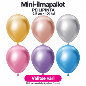 Mini-ilmapallot peilipinta 12,5 cm, 100 kpl