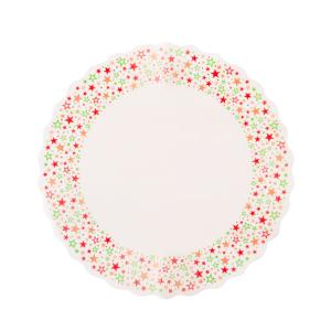 Kakkupaperi, valkoinen tähtireunuksella  ø 30 cm, 10 kpl