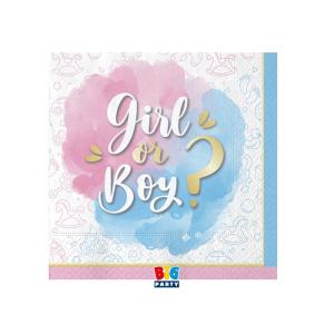 Lautasliina Gender Reveal 25 x 25 cm, 20 kpl