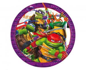 Ninja Turtles suuri pahvilautanen 23 cm, 8 kpl