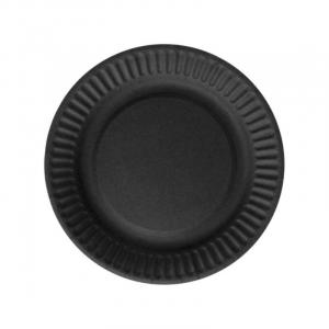 Pienet pahvilautaset musta 18 cm, 6 kpl