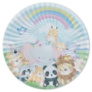 Pahvilautaset Viidakon eläinten pennut 24 cm, 8 kpl