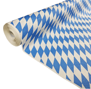 Pöytäliinarulla paperi sini-valkoruudullinen Octoberfest / Bavaria 100 cm x 8 m