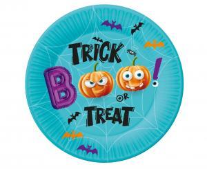 Pahvilautanen BOO Trick or treat 18 cm, 6 kpl