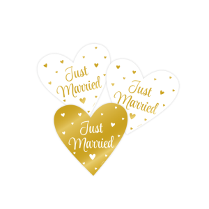 Koristekyltti "Just Married" 50 x 50 cm, 3 kpl