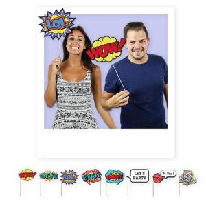 Photo Booth -kuvausrekvisiitta – Puhekuplat ja viestit, 8 osaa