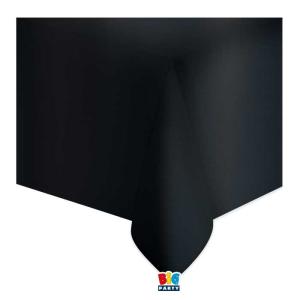 Muovinen pöytäliina metallinen musta 137 x 274 cm
