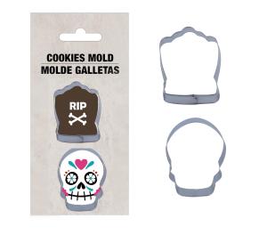 Piparkakkumuotti Halloween Pääkallo ja hautakivi