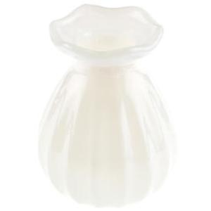 Lasimaljakko kukka ivory 6 x 8 cm