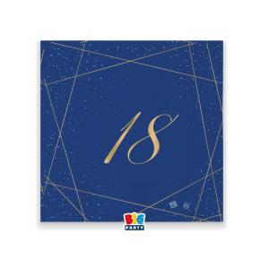 Pieni lautasliina sininen numerolla 18, 20 kpl
