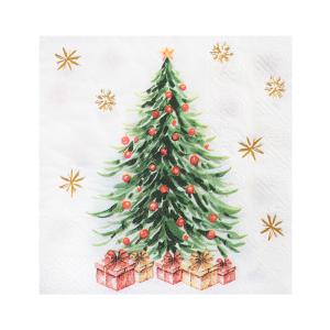 Pieni lautasliina Joulukuusi ja paketit, 20 kpl