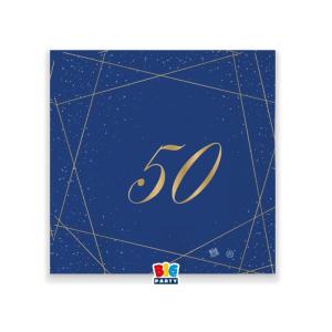 Pieni lautasliina sininen numerolla 50, 20 kpl