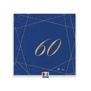Pieni lautasliina sininen numerolla 60, 20 kpl
