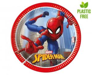 Spiderman / Hämähäkkimies "Crime fighter" pienet pahvilautaset 20 cm, 8 kpl