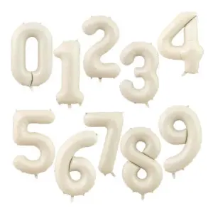 Suuri vaalea beige foliopallo numero 86cm