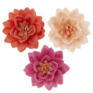 Syötävät vohvelikukat punaiset 15 kpl, lotus-kukat ~7cm