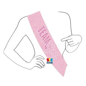 Vaaleanpunainen olkanauha "Team girl", 1 kpl