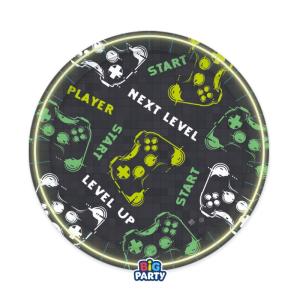 Videopeli / Pelikonsoli pahvilautanen 22 cm, 6 kpl
