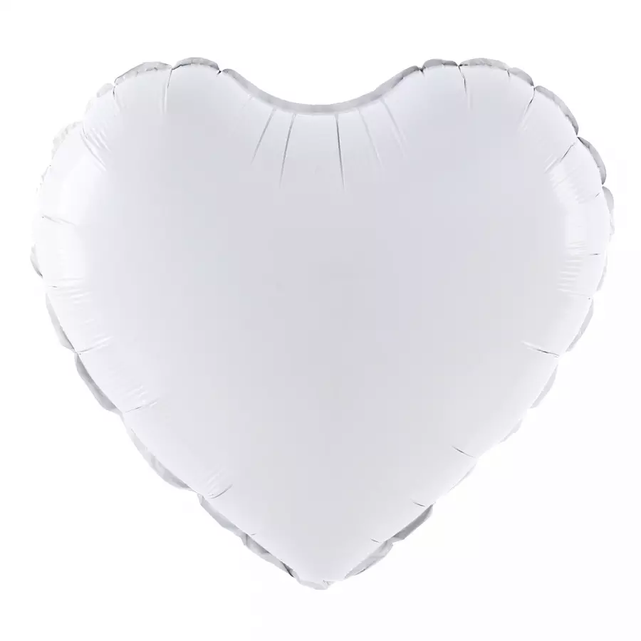 Foliopallo sydän valkoinen 45 cm