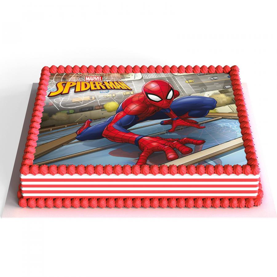 Syötävä kakkukuva Spiderman suorakulmio 14,8 x 21 cm