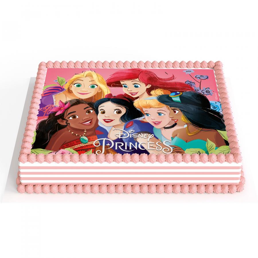 Syötävä kakkukuva Disney prinsessat suorakulmio 14,8 x 21 cm
