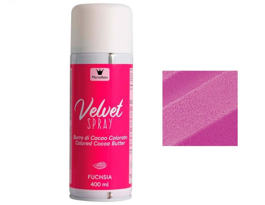 Velvet spray / suklaaspray fuksianpunainen, 400 ml (ei sis. E171)