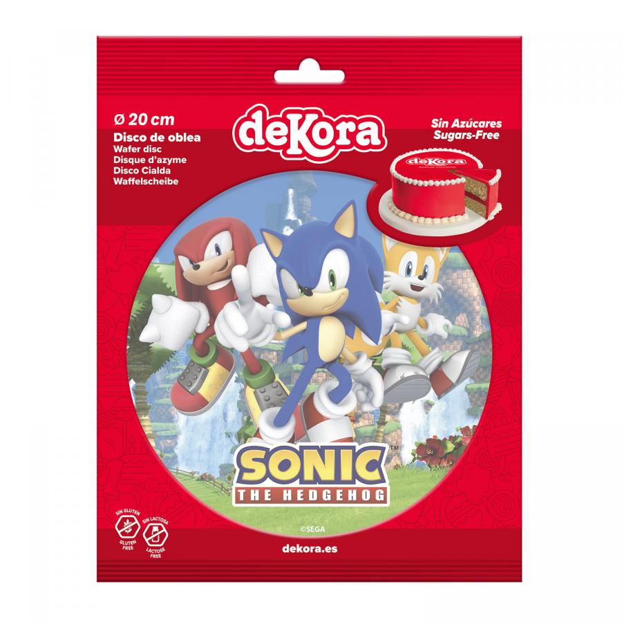 Syötävä kakkukuva Sonic 20 cm, vohveli