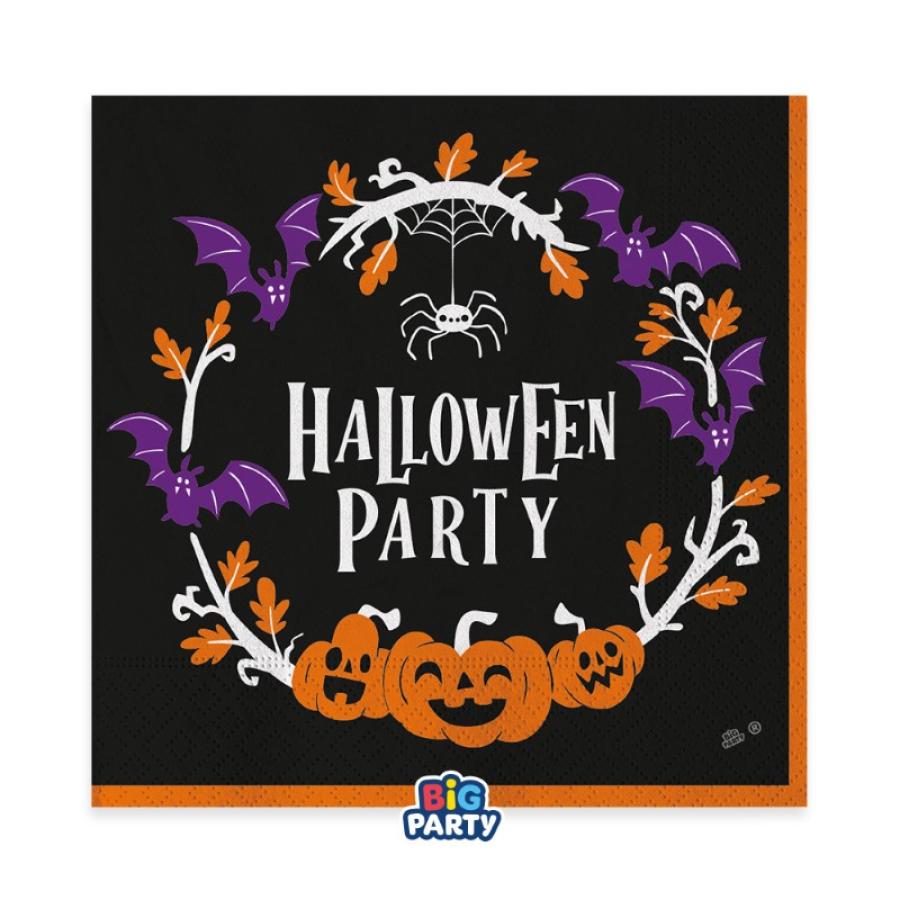 Lautasliinat Halloween Party 33 x 33 cm, 16 kpl