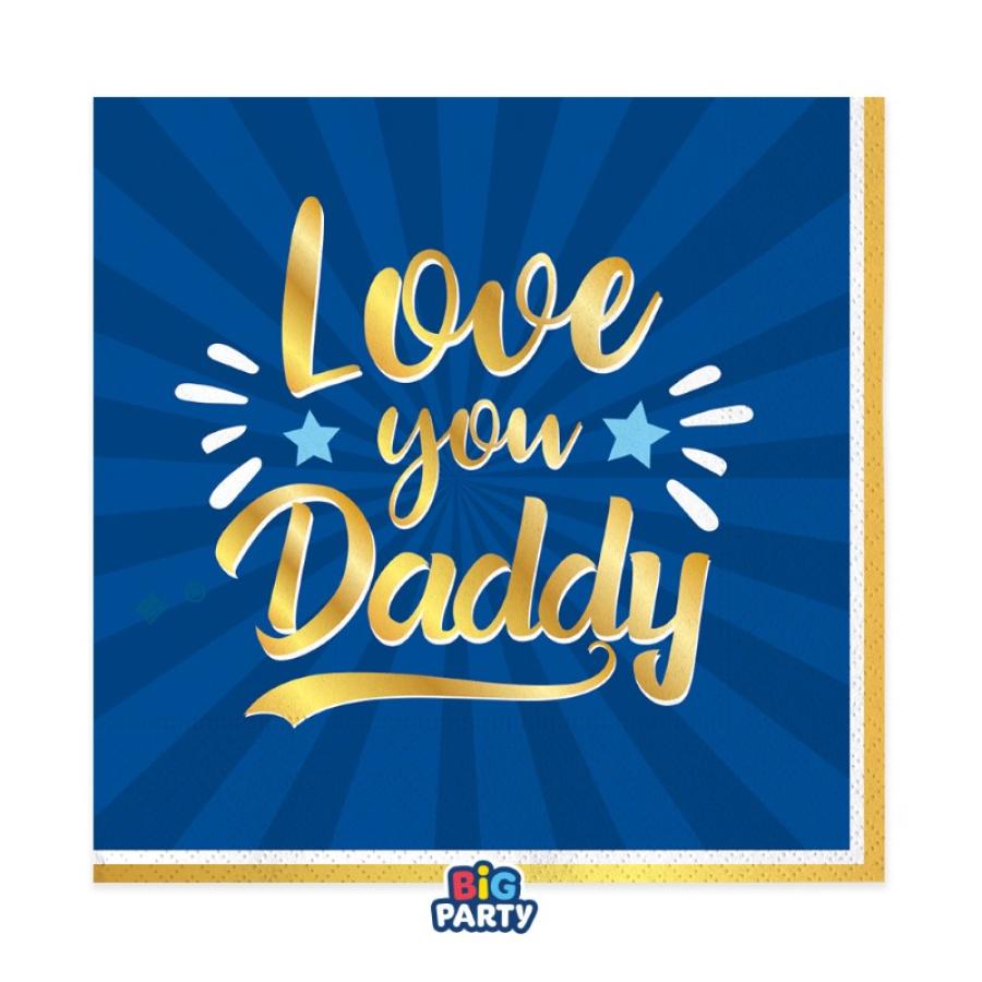 Lautasliinat Love you Daddy 33 x 33 cm, 16 kpl