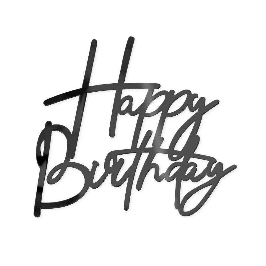 Kakunkoriste sivulle "Happy birthday" musta